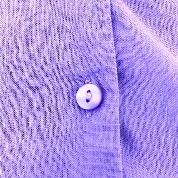 Northern Reflections Linen Blend Button Up Top Women's Large Travel Resort Lilac - Picture 4 of 5